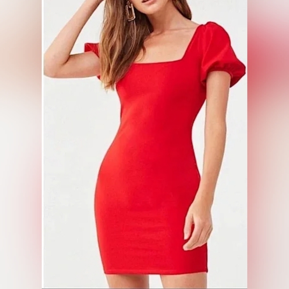 "FOREVER 21 " Red Dress Mini Size M - Picture 1 of 7